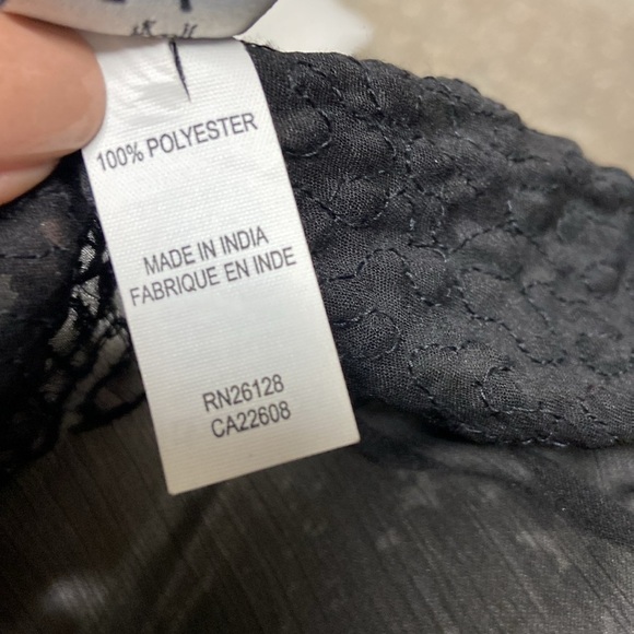 Echo Design Echofloral Bloom Silksquare Black Sheer Cardigan OS Beaded Evening - Picture 10 of 10